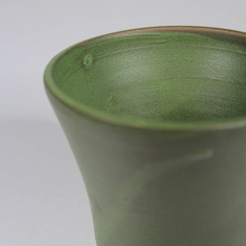 Mini Moss Green Fluted Handmade Ceramic Plant Pot